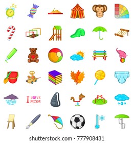 Activity day icons set. Cartoon style of 36 activity day vector icons for web isolated on white background