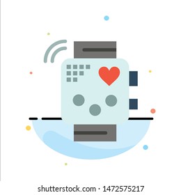 Activity, Device, Fitness, Heartbeat, Monitoring Abstract Flat Color Icon Template