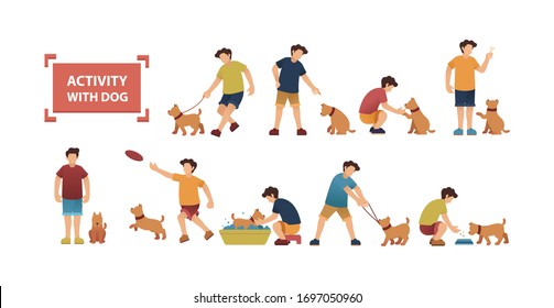 Activity with dog color happy moment