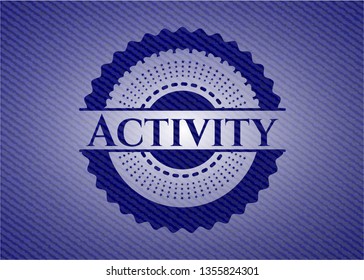 Activity emblem with denim texture