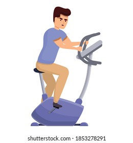 Activity exercise bike icon. Cartoon of activity exercise bike vector icon for web design isolated on white background