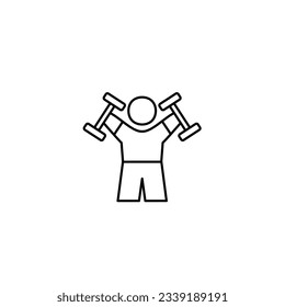 icono de línea de ejercicio de actividad vector blanco y negro con tema de salud mental