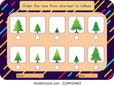 Activity to find the smaller or taller picture