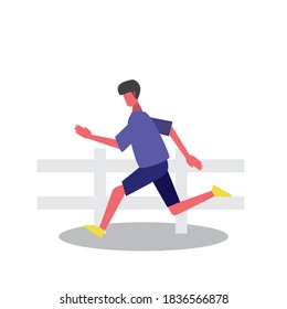 Actividad de carácter plano sobre fondo blanco, vector