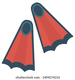 activity flat icon for Foot fin