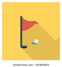 activity flat icon for golf flag 