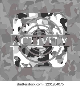 Activity grey camouflaged emblem
