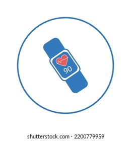 Activity heart tracker smart watch icon | Circle version icon |