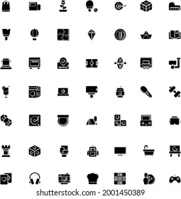Activity and hobbies icon pack black and white for web site design, logo, app, UI Vector graphics illustration