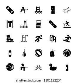 Activity icon. collection of 25 activity filled icons such as duck, jump rope, domino, paintball, beach ball, bar   tightening. editable activity icons for web and mobile.
