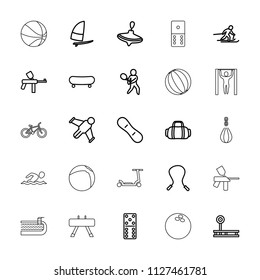 Activity icon. collection of 25 activity outline icons such as whirligig, domino, skipping rope, paintball, skate. editable activity icons for web and mobile.