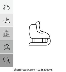 Activity icon. collection of 6 activity outline icons such as child bicycle, treadmill, pool ladder, ping pong racket. editable activity icons for web and mobile.