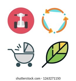 activity icon set. vector set about baby stroller, gardening, spin and segway icons set.