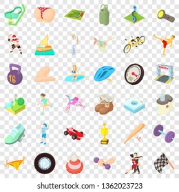 Activity icons set. Cartoon style of 36 activity vector icons for web for any design