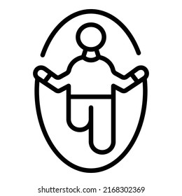 Activity jump icon outline vector. Gym rope. Sport workout