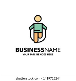 Activity, Jump, Jumping, Rope, Skipping Business Logo Template. Flat Color