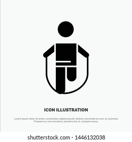 Activity, Jump, Jumping, Rope, Skipping solid Glyph Icon vector