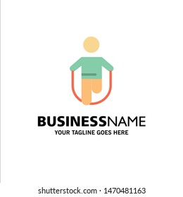 Activity, Jump, Jumping, Rope, Skipping Business Logo Template. Flat Color. Vector Icon Template background