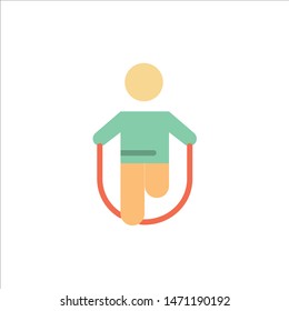 Activity, Jump, Jumping, Rope, Skipping  Flat Color Icon. Vector icon banner Template. Vector Icon Template background