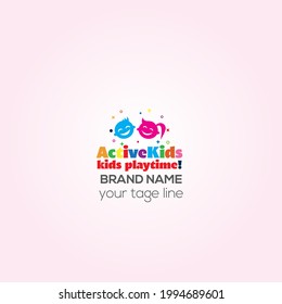 Activity Kids logo, Activity Kids play time vector elements 