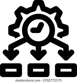 Gestión de actividades, Gestión del tiempo, Icono de esquema de asignación de tiempo