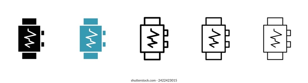 Activity Monitor Vector Icon Set. Fitness Timepiece Vector Symbol for UI Design.