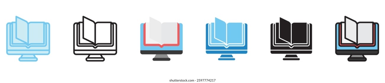 Activity multi style icon set. use for modern concept, print, UI, UX kit, web and app development. Vector EPS 10, related to digital education, digital learning