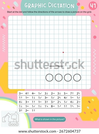 Activity Page for Kids Activity Book. Printable Sheet with Graphic dictation – draw picture using number key to make excavator. Vector illustration. Puzzle with answer.