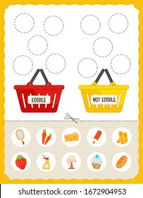 Activity for pre sсhool years kids and toddlers. Cut and glue to the correct place. 
