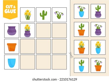 Activity for pre sсhool years kids and toddlers. Cut out the cards and glue them to the correct place in the table.
