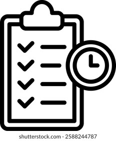 Activity Report Icon Outline Vector Illustration
