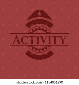 Activity retro style red emblem