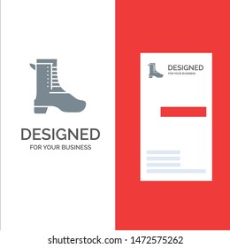 Activity, Running, Shoe, Spring Grey Logo Design and Business Card Template