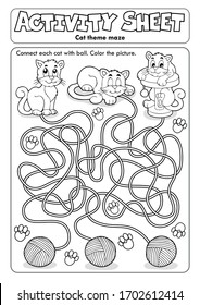 Activity sheet cat theme 1 - eps10 vector illustration.