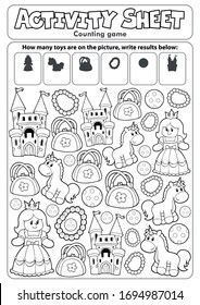 Activity sheet counting game - eps10 vector illustration.