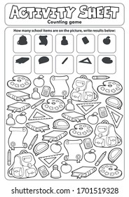 Activity Sheet Zählspiel Thema - eps10 Vektorillustration Illustration.