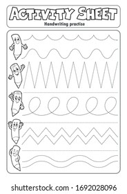 Activity sheet handwriting practise 2 - eps10 vector illustration.