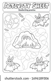 Activity sheet handwriting practise 8 - eps10 vector illustration.