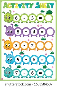 Activity sheet math theme 2 - eps10 vector illustration.