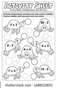 Activity sheet math theme 8 - eps10 vector illustration.