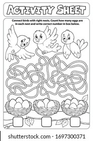 Activity sheet maze theme - eps10 vector illustration.