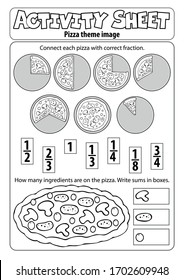 Activity sheet pizza theme 1 - eps10 vector illustration.