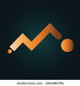 Activity sign. Gradient gold abstract concept with dark background