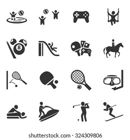 Activity Sport Icon Vector Set Collection