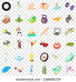 Activity sport icons set. Cartoon style of 36 activity sport vector icons for web for any design