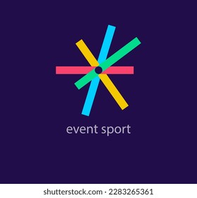 Activity sports bars logo. Unique design color transitions. Creative geometric bars logo template. vector.