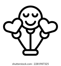 Activity surprise icon outline vector. Face fun. Person character