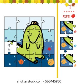 Activity task for preschool children with alligator