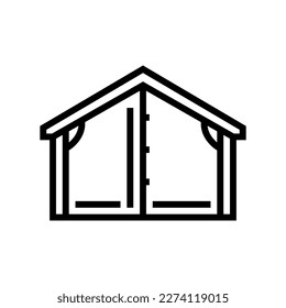 activity tent vacation line icon vector. activity tent vacation sign. isolated contour symbol black illustration