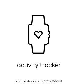 activity tracker icon. Trendy modern flat linear vector activity tracker icon on white background from thin line Electronic devices collection, outline vector illustration